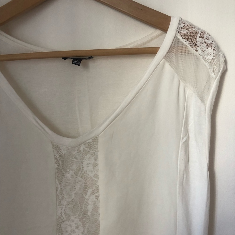 White lace paneled top | The Limited